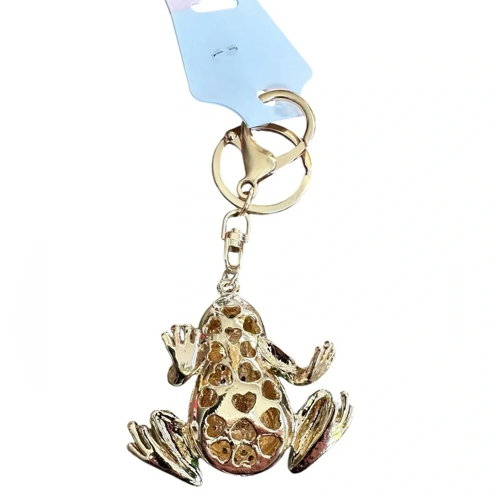✨ Whimsical Luxe — Green Crystal Frog Keychain | Sparkle Charm ✨
